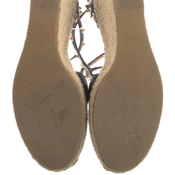 Valentino Black Espadrille Wedge Sandals - Picture 5 of 5